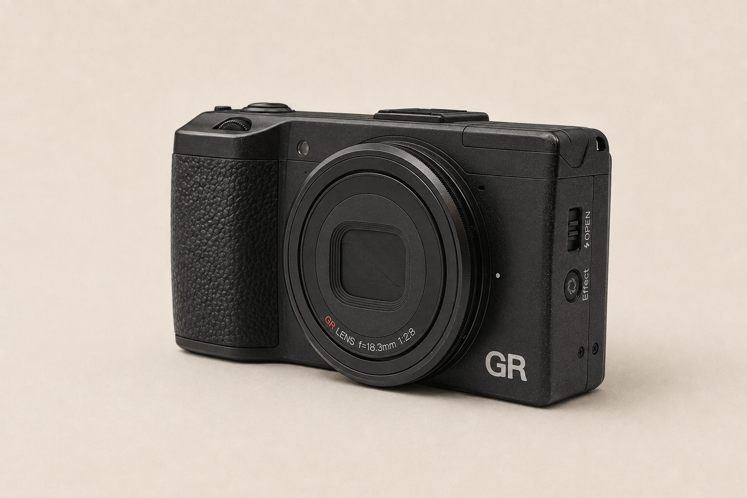 Illustrated original Ricoh GR camera supported by PART 92